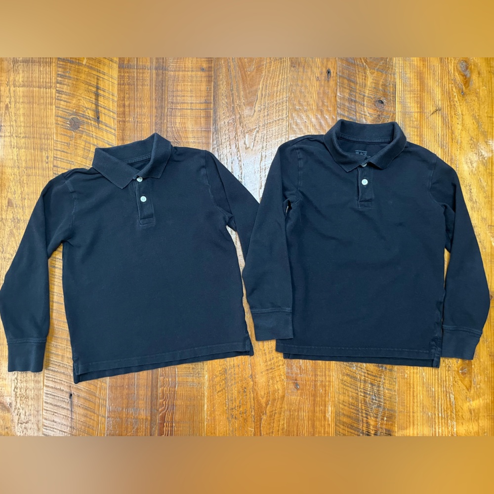 The Children’s Place Long Sleeve Uniform Polos (Bundle of 2) Size Medium 7-8